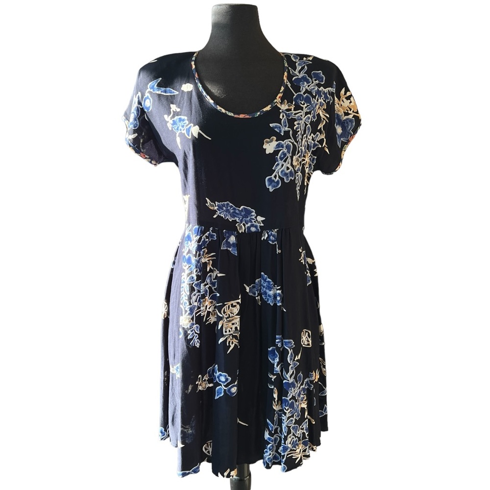 ZOE CALIFORNIA Vintage Baby Doll Dress Cap Sleeve Tie Back Size Medium
